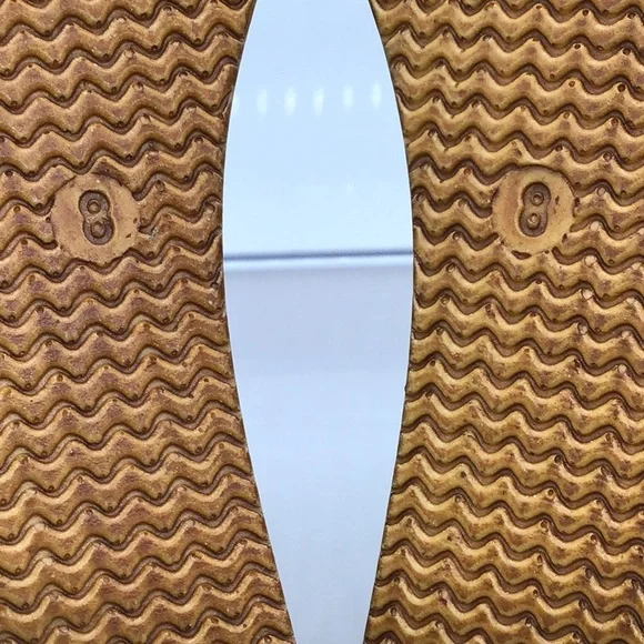 🌼3/$12🌼BUNDLE DEAL! Reba Orange Slide Print Wedge Heel Sandal - Picture 8 of 9